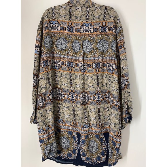 Vici Blue and Brown Patterned Dress - Picture 8 of 11